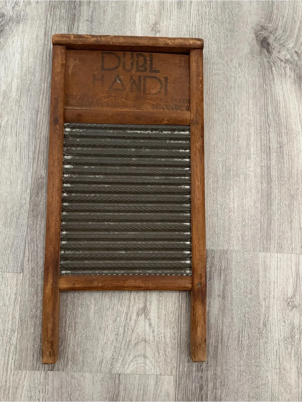 Vintage DUBL HANDI Washboard Co bathroom decor rustic cottage 18